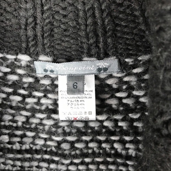 Bonpoint Gray Printed Chunky Knit Cardigan Size 6 - Picture 6 of 8
